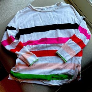 Crown & Ivy raw edge terry shirt